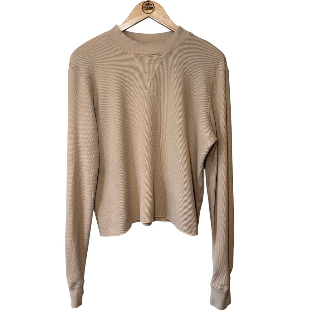 MATE Spencer Thermal Shirt Waffle Knit Crewneck Long Sleeve Bone Women’s Large